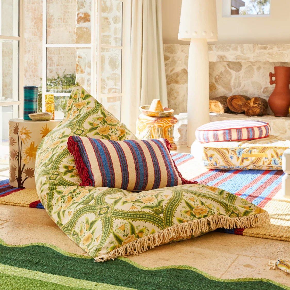 Selene Woven Cushion - Azure