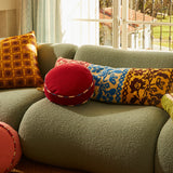 Delana Round Cushion - Crimson