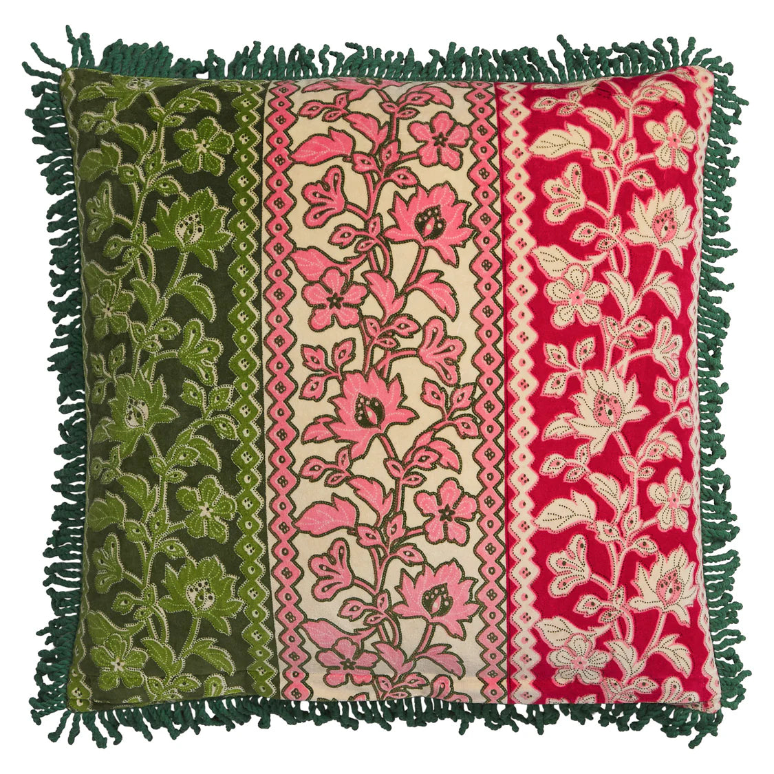 Thea Velvet Cushion - Kelp