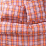 Isla Linen Flat Sheets - Vivid Coral