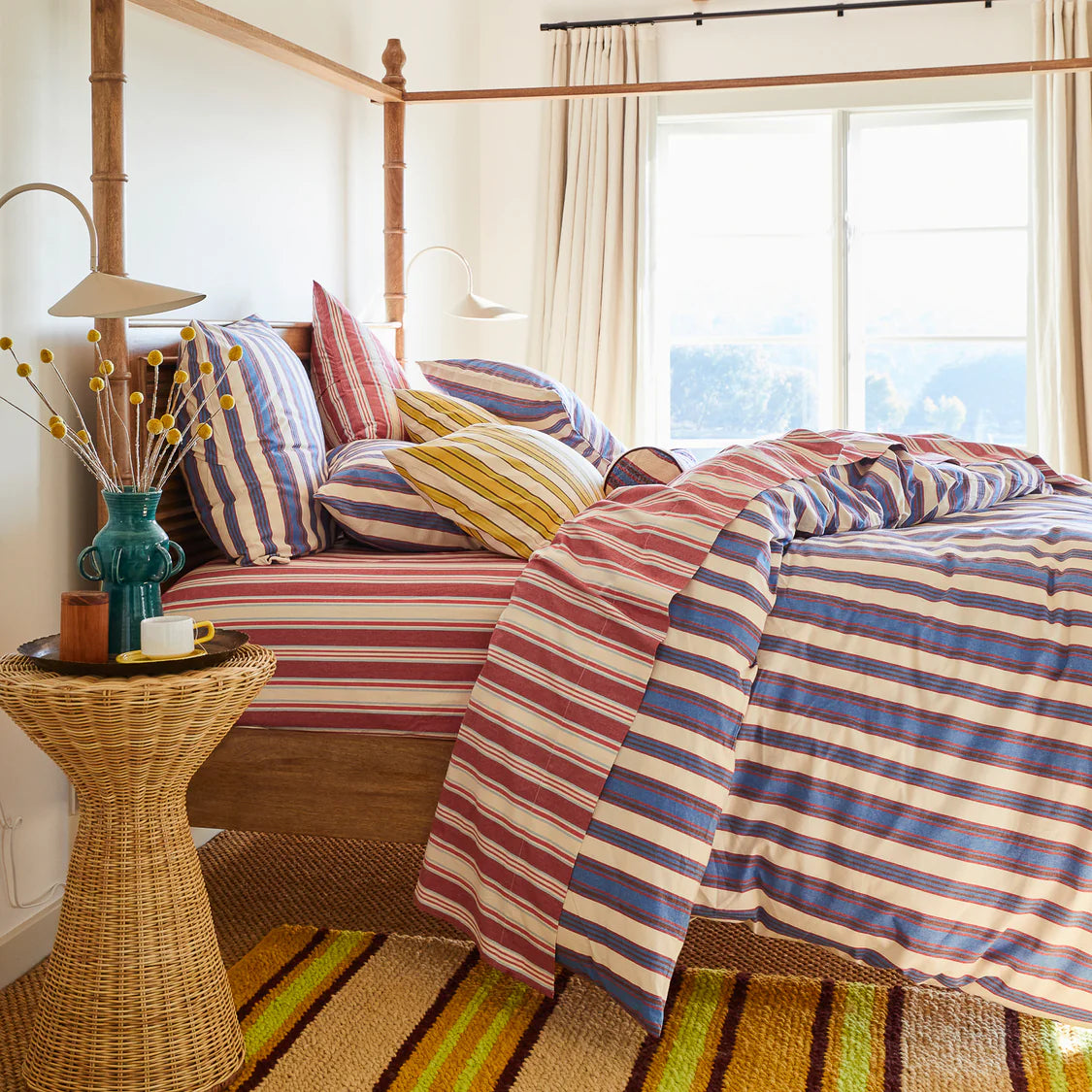 Selene Cotton Flat Sheets - Crimson