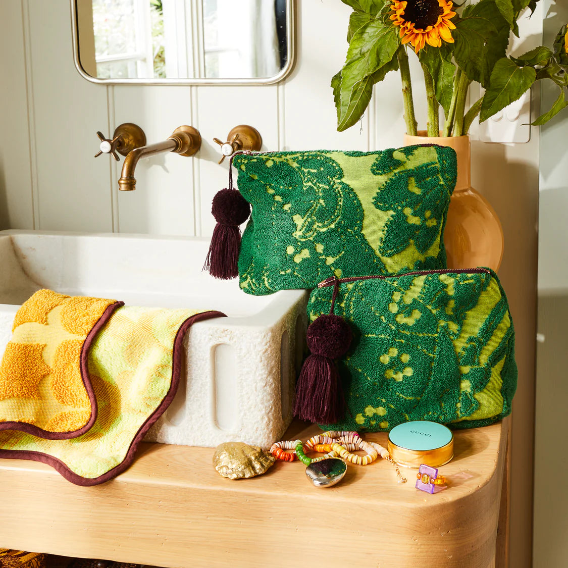 Lucia Terry Pouch - Kelp