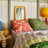 Isabella Linen Pillowcase Set - Flame