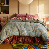 Lucia Linen Quilt Cover - Cerulean