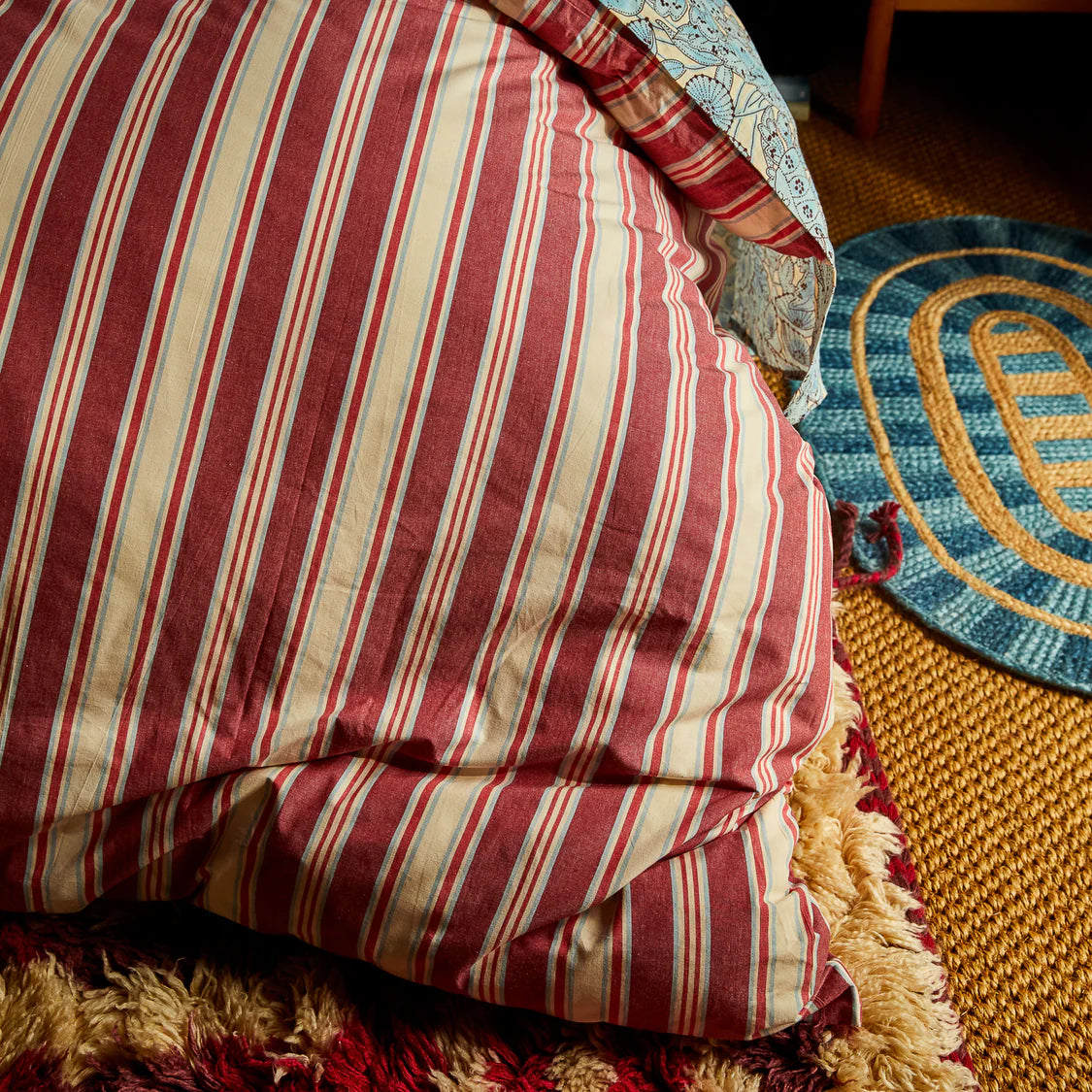 Selene Cotton Quilt Cover - Crimson