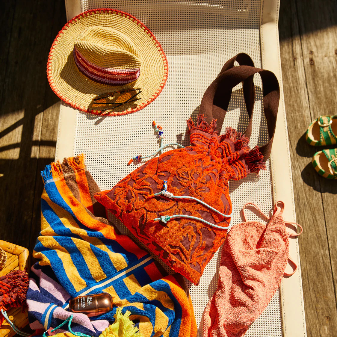 Rosalia Beach Tote - Flame