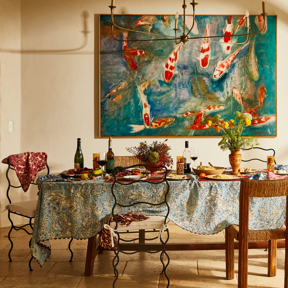 Lucia Table Cloth - Cerulean