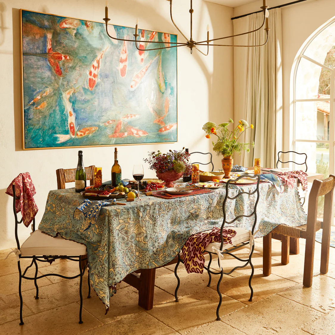 Lucia Table Cloth - Cerulean