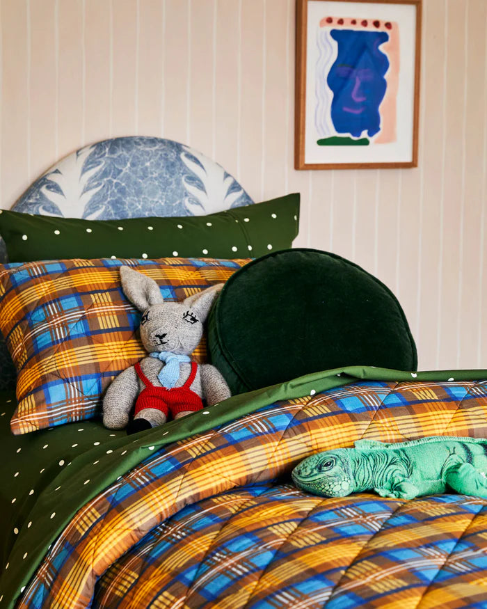 Kombu Green Velvet Pea Cushion