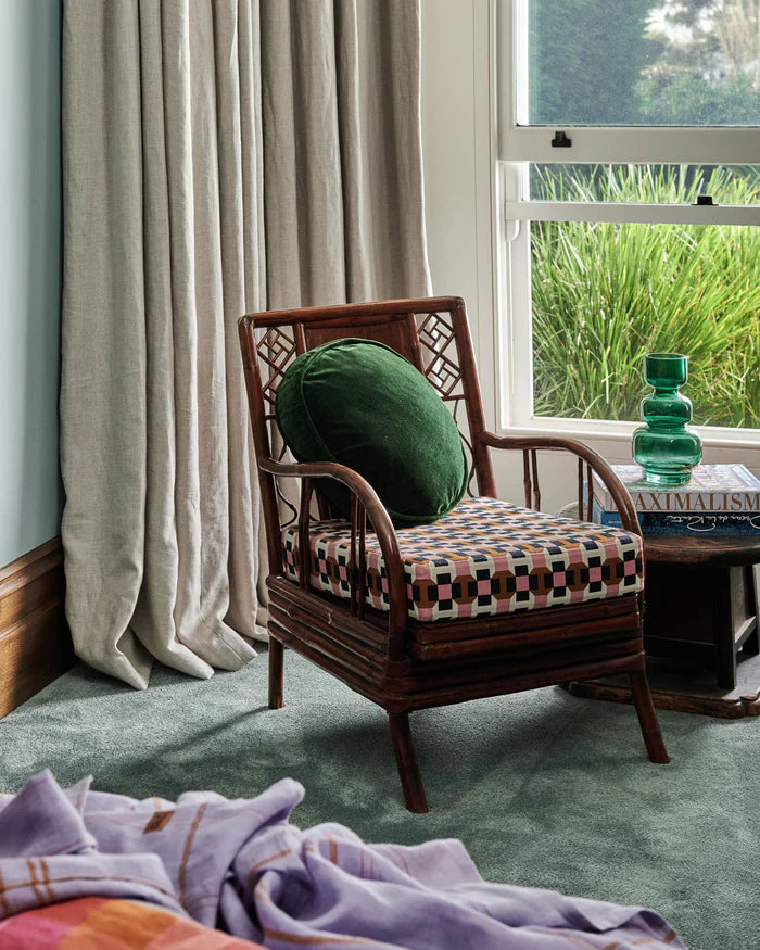 Kombu Green Velvet Pea Cushion