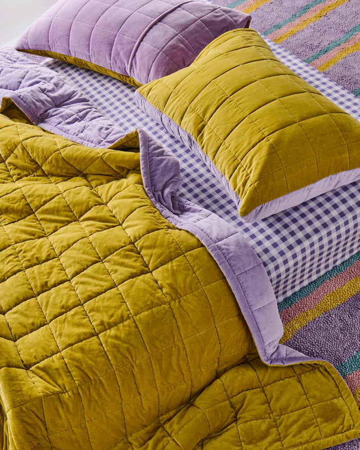 Lilac Gingham Organic Cotton Flat Sheet