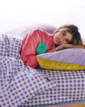 Load image into Gallery viewer, Lilac Gingham Organic Cotton Fitted Sheet
