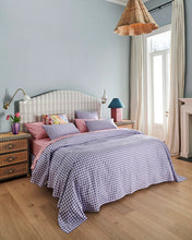 Load image into Gallery viewer, Lilac Gingham Organic Cotton King Pillowcases
