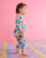 Load image into Gallery viewer, Rainbow Flowers Organic Long Sleeve Romper
