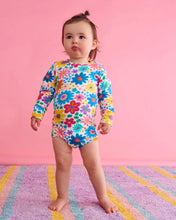 Load image into Gallery viewer, Rainbow Flowers Organic Long Sleeve Romper
