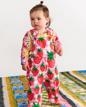 Load image into Gallery viewer, Strawberry Jam Organic Cotton Quilted Fleece Overalls**12-18 months Last size
