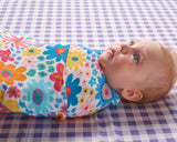 Rainbow Flowers Bamboo Swaddle