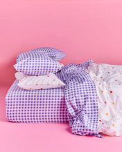 Load image into Gallery viewer, Lilac Gingham Organic Cotton King Pillowcases
