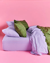 Load image into Gallery viewer, Lilac Gingham Organic Cotton Fitted Sheet
