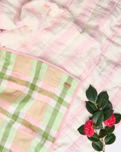 Load image into Gallery viewer, Pistachio Tartan Reversible Linen Quilted Bedspread

