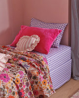 Lilac Gingham Organic Cotton King Pillowcases