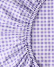 Load image into Gallery viewer, Lilac Gingham Organic Cotton Fitted Sheet
