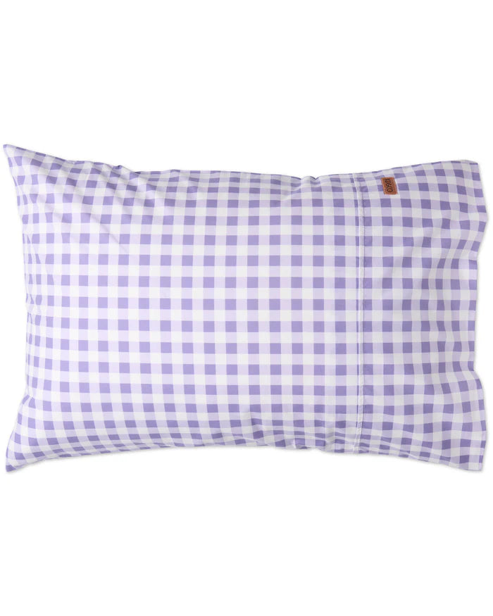 Lilac Gingham Organic Cotton King Pillowcases