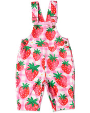 Load image into Gallery viewer, Strawberry Jam Organic Cotton Quilted Fleece Overalls**12-18 months Last size

