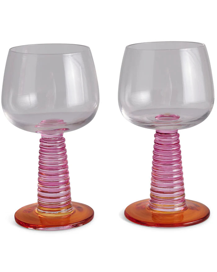 Sunset Stalk Wine Glass 2P