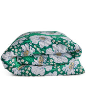 Load image into Gallery viewer, Tumbling Flowers Green Organic Cotton Quilt Cover
