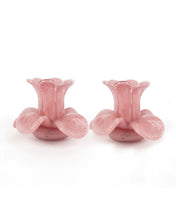 Load image into Gallery viewer, Flower Top Blush Candle Holder 2P Set
