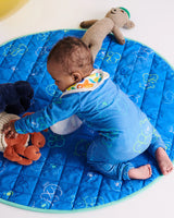 Kip&Co x Ken Done Koala Cuddles Blue Organic Long Sleeve Zip Romper