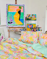 Kip&Co x Ken Done Pastel Blooms Linen Quilt Cover