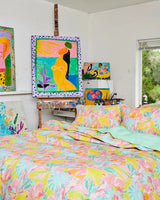 Kip&Co x Ken Done Pastel Blooms Linen Quilt Cover