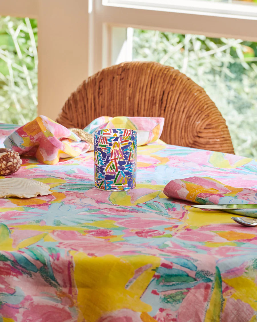 Kip&Co x Ken Done Pastel Blooms Linen Tablecloth Standard Rectangular
