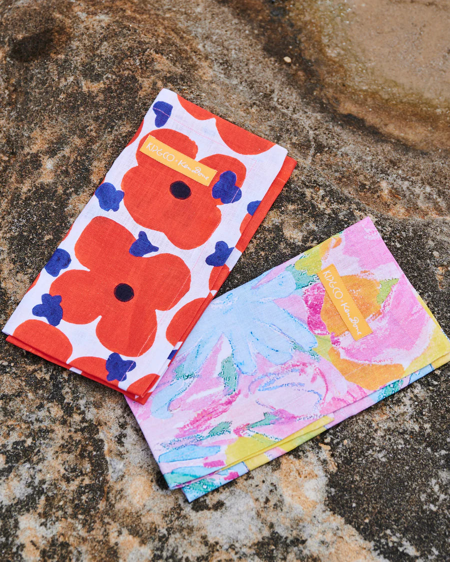 Napkin Kip&Co x Ken Done Pop Floral Linen 4P