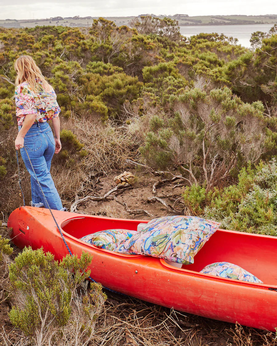 Kip&Co x Kezz Brett Waterlily Waterway Organic Cotton European Pillowcases