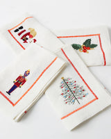 Noel Embroidered Linen 4P Napkin Set