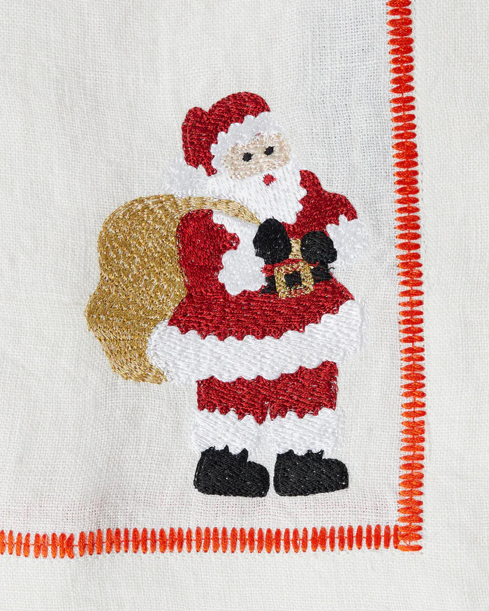 Noel Embroidered Linen 4P Napkin Set