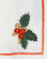 Noel Embroidered Linen 4P Napkin Set