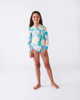 Tumbling Flowers Long Sleeve Bathers