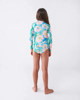 Tumbling Flowers Long Sleeve Bathers
