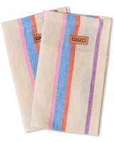 Maldives Stripe Linen 4p Napkin Set