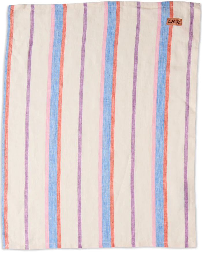 Maldives Stripe Linen Tea Towel