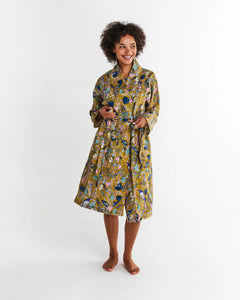 Birds Of Paradise Linen Robe