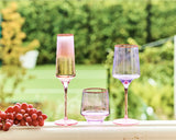 Lilac Colour Block Tumbler Glass 2 Piece Set
