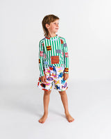 Stripe On Stripe Rash Vest Bathers