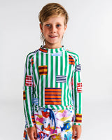 Stripe On Stripe Rash Vest Bathers