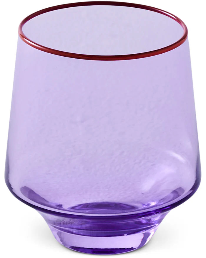 Lilac Colour Block Tumbler Glass 2 Piece Set