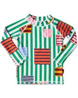 Stripe On Stripe Rash Vest Bathers